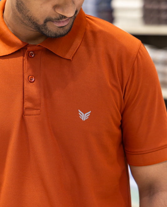 Maroon Plain Cotton-Blended Polo T-Shirt Comes with Half Sleeves, a Slim Fit, Cuban Collar, and Regular Length