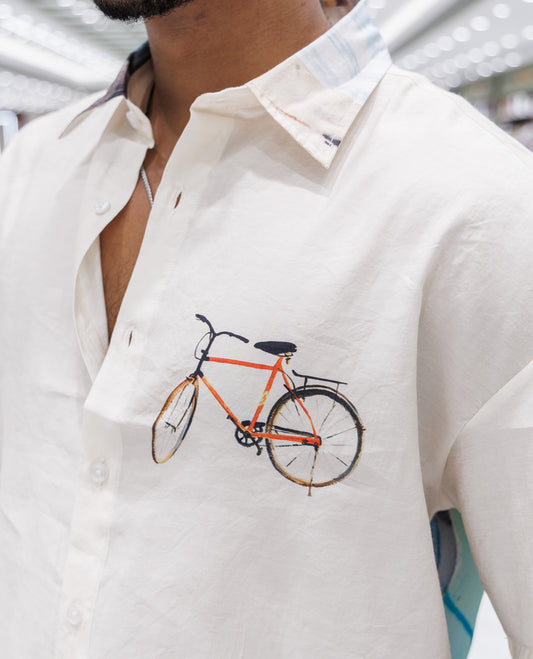 White Boxy Fit Cotton Blended Casual Shirt