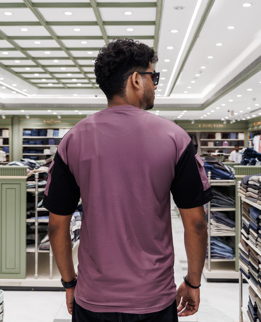 Mauve Cotton-Blended T-Shirt