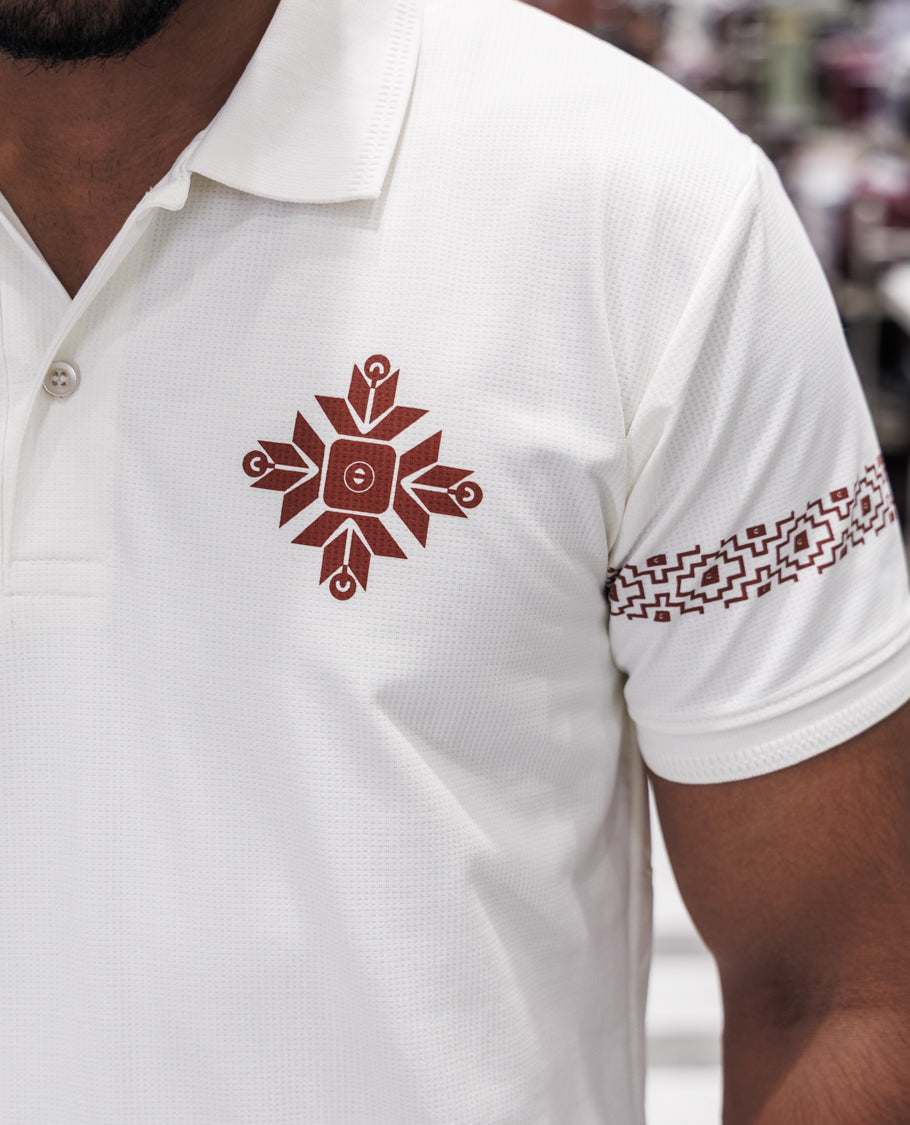 Cream Cotton-Blended T-Shirt