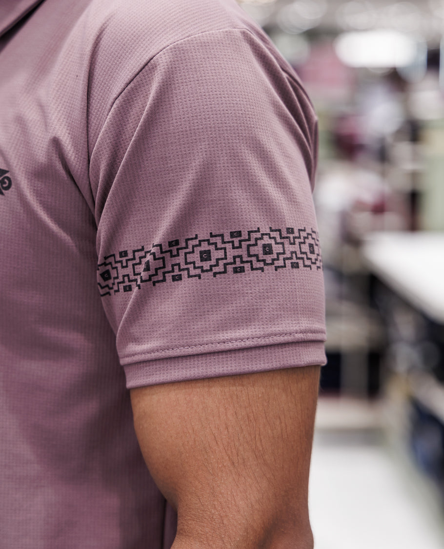 Mauve Half Sleeves Cotton-Blended T-Shirt