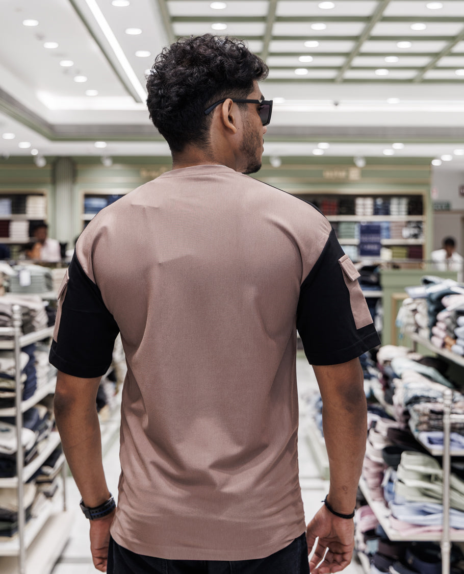 Brown Cotton-Blended T-Shirt