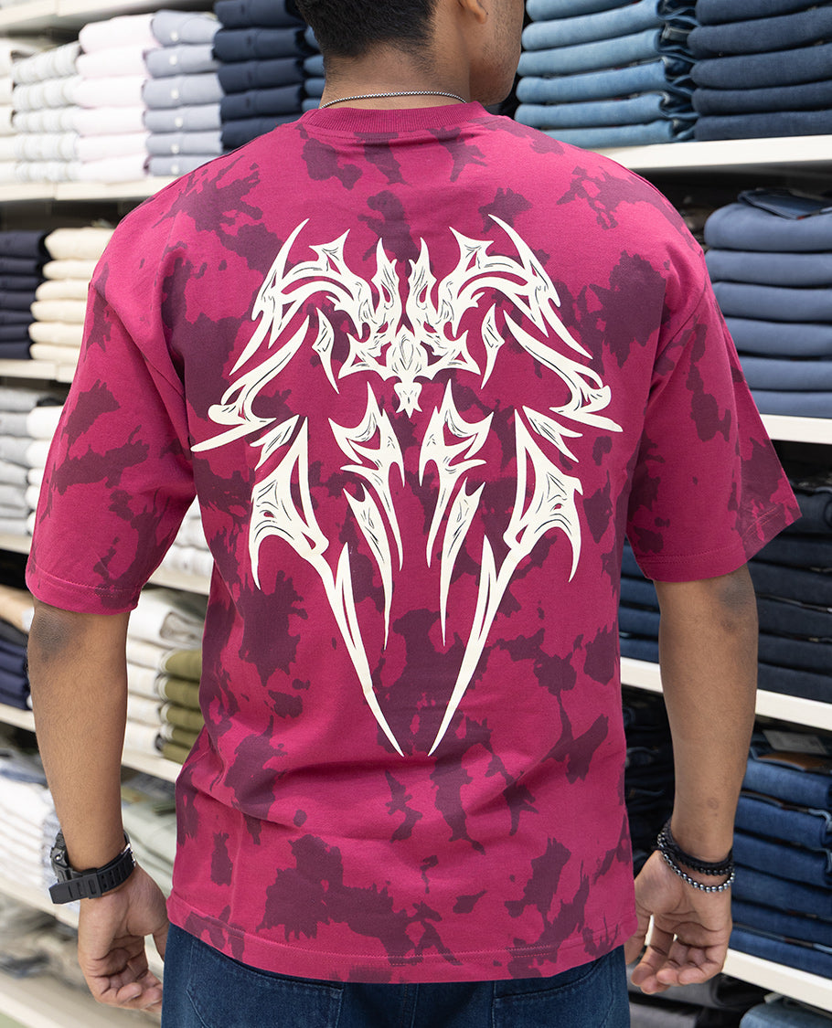 Red Cotton-Blended T-Shirt