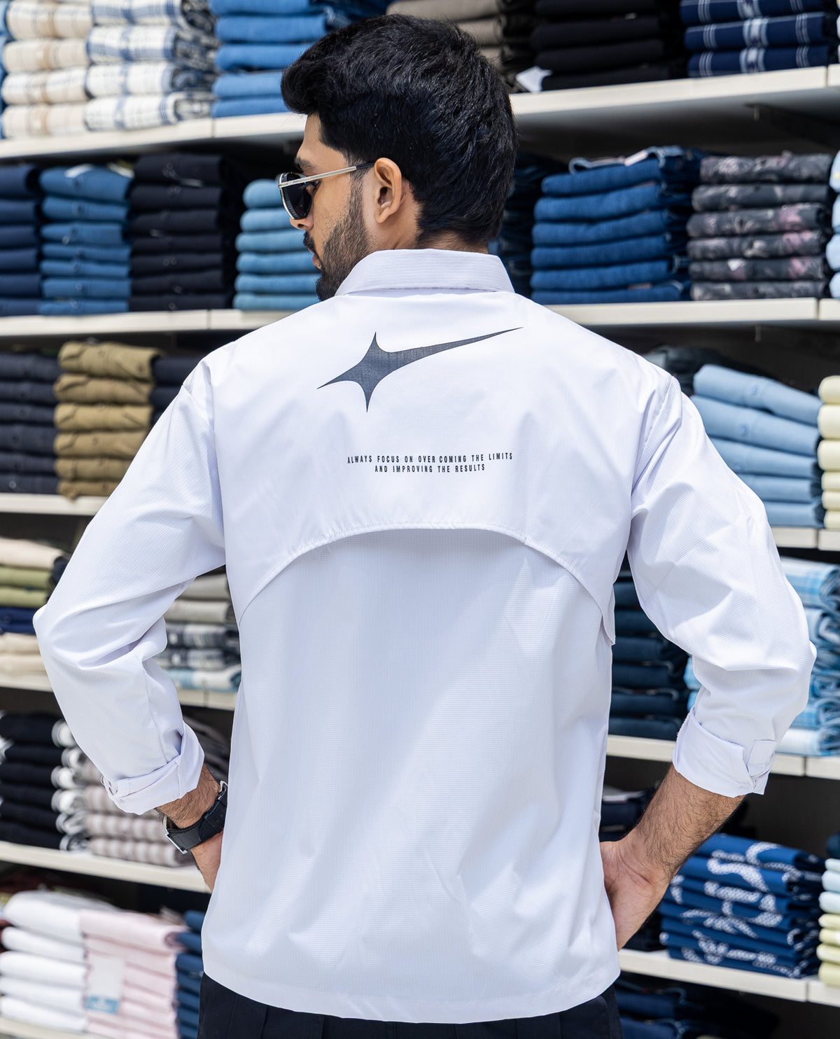 White Regular Fit Poly-Blended Casual Shirt