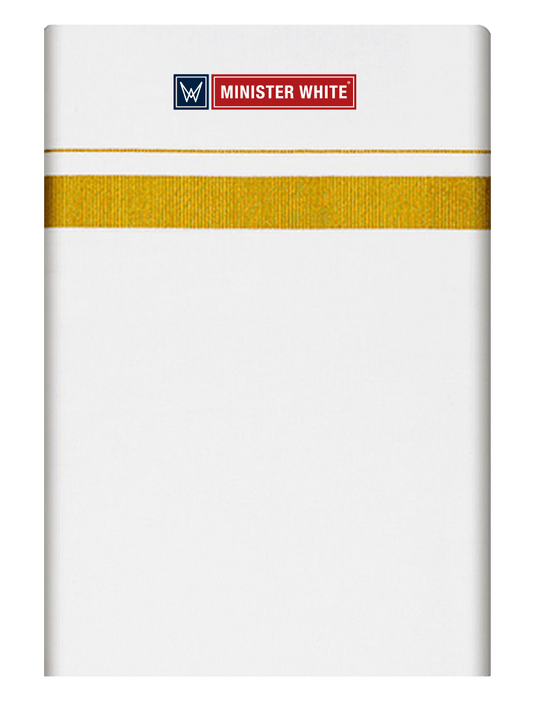 Mens Cotton Cream Single Layered Dhoti with 3/4" Gold Jari Border - Advik