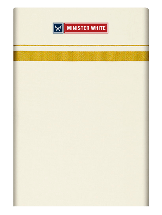 Mens Cotton Cream Single Layered Dhoti with 1/2" Gold Jari Border - Advik 1/2