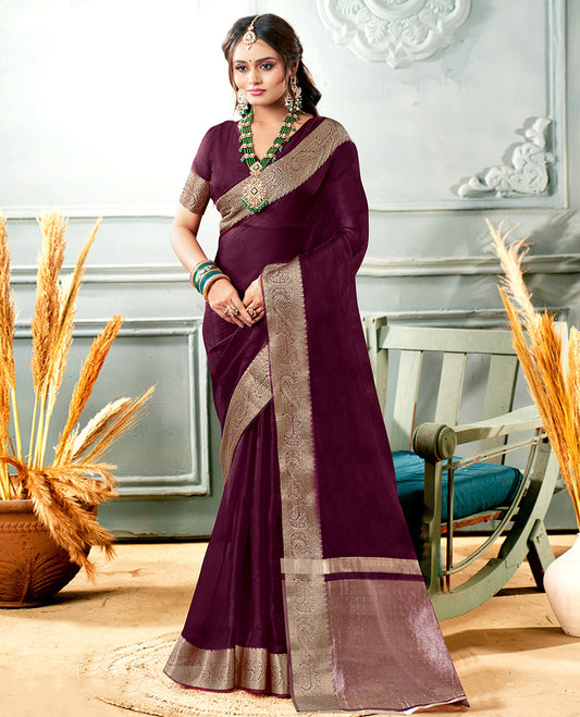 Wine Plain Crushed Tissue Designer Catalog Saree
