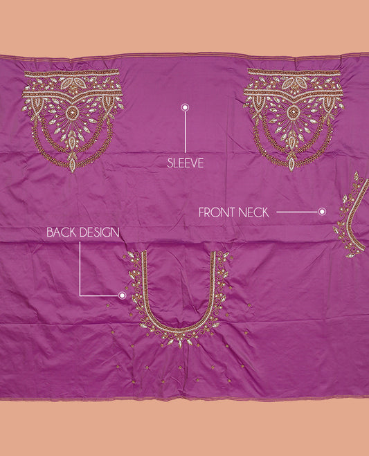 Purple Aari Blouse Material