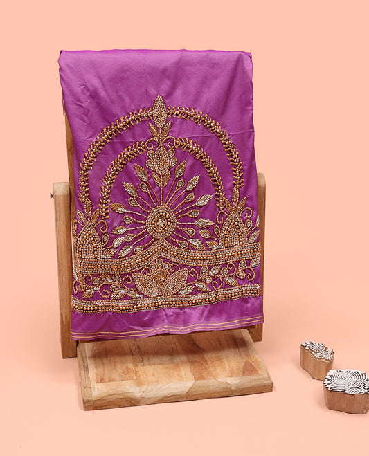 Purple Aari Blouse Material