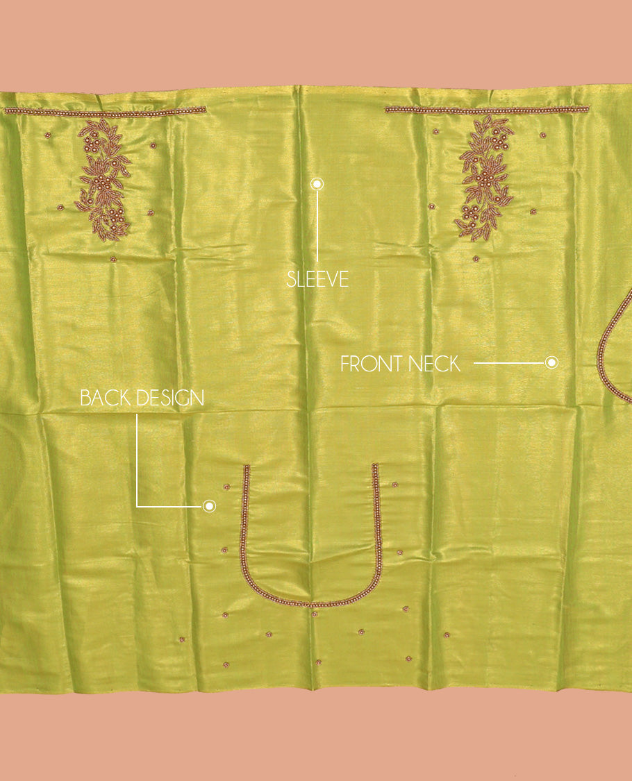 Parrot Green Aari Blouse Material