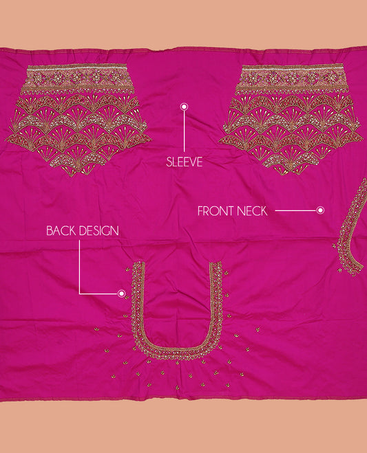 Pink Aari Blouse Material