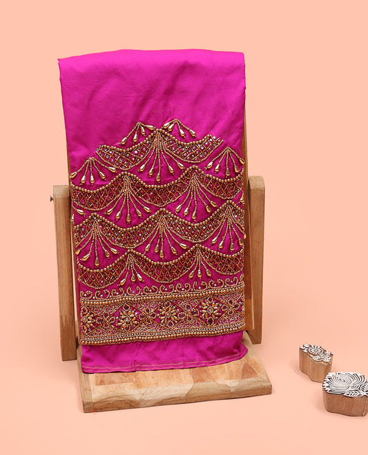Pink Aari Blouse Material