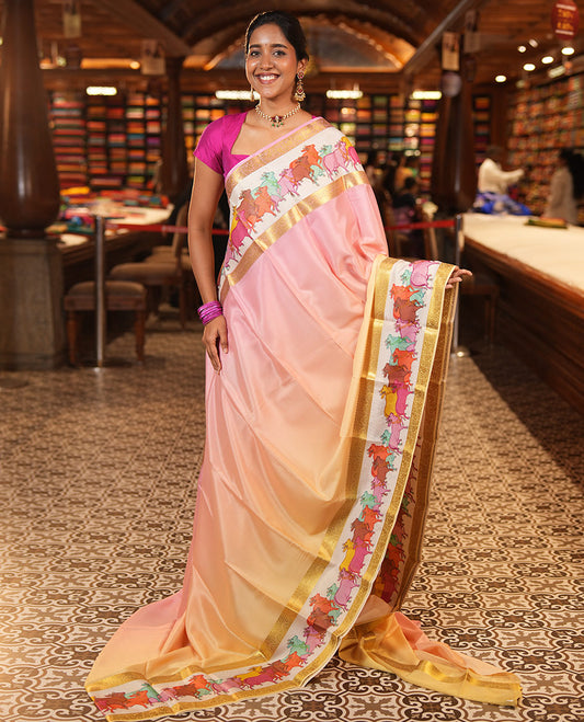 Pink Mysore Silk Saree