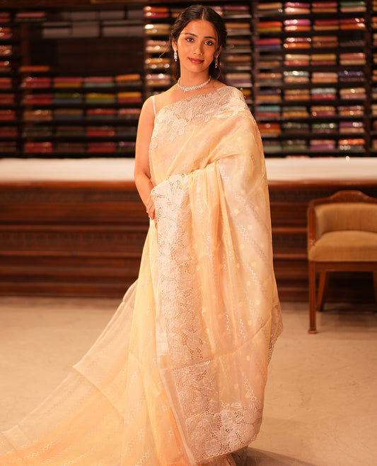 Yellow Organza Saree