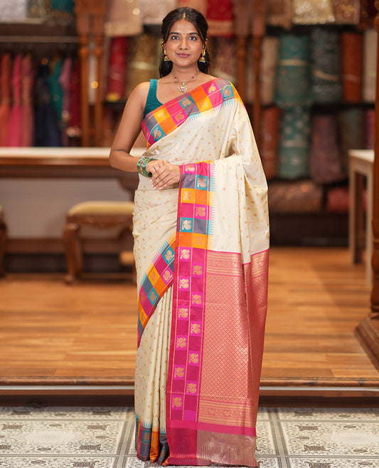 Light Chikku Soft Silk Saree