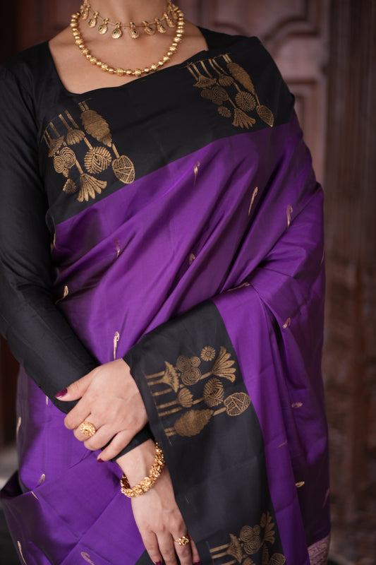 Vadamalli Buttas Vasundhara Lite Silk Mix Saree, Contrast Border