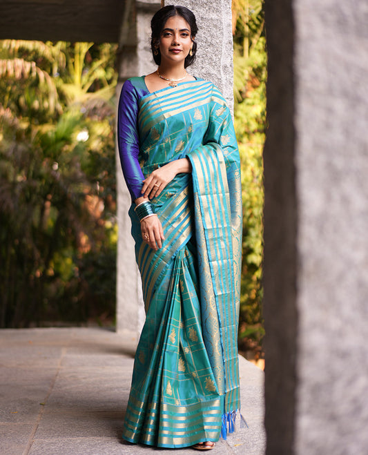 Neelambari Green Budget Silk Saree