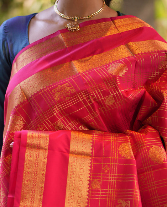 Reddish Pink Budget Silk Saree
