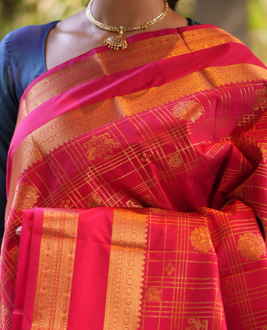 Reddish Pink Budget Silk Saree
