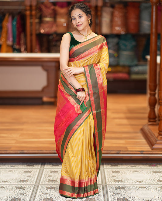 Yellow Art Tussar Saree