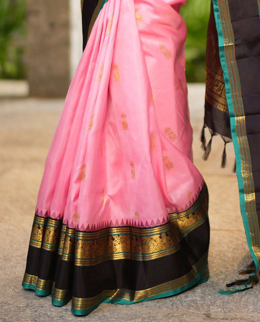 Pink and Navapalam Vasundhara Silk Saree