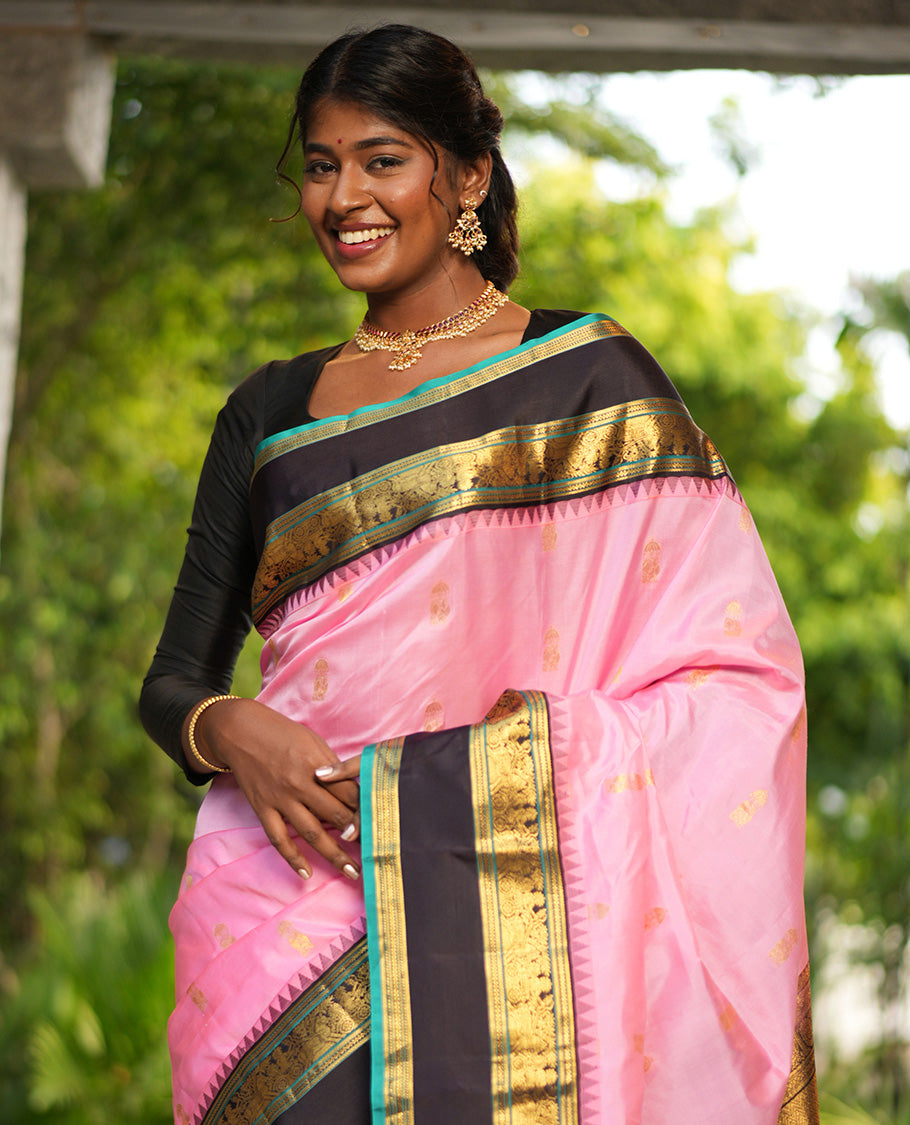 Pink and Navapalam Vasundhara Silk Saree