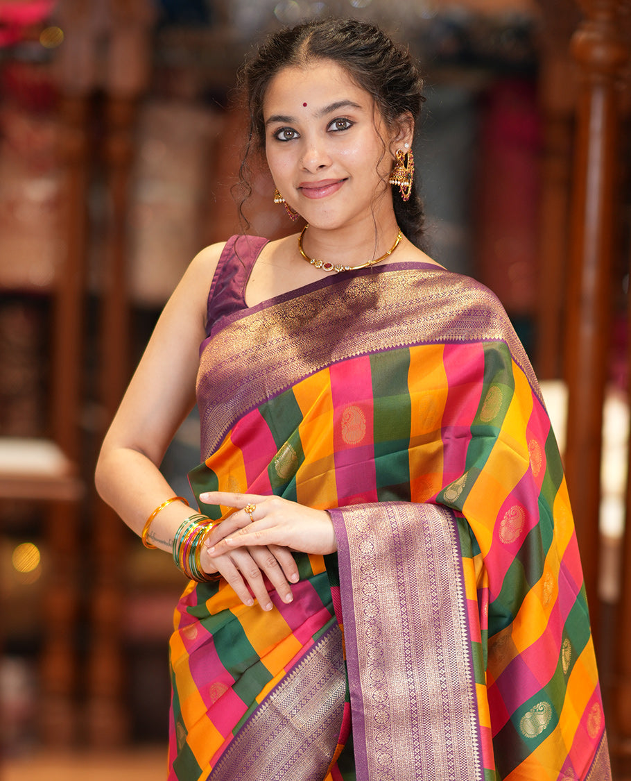 Purple Semi Soft Silk