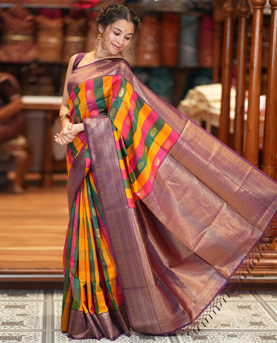 Purple Semi Soft Silk