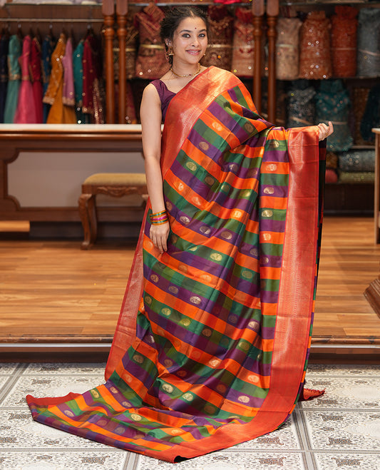 Rust Semi Soft Silk Saree