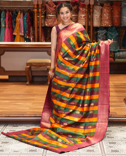 Rani Pink Semi Soft Silk Saree