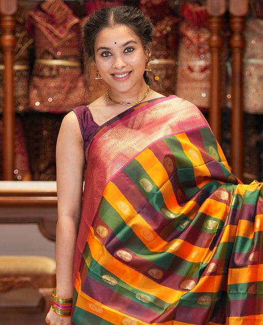 Rani Pink Semi Soft Silk Saree