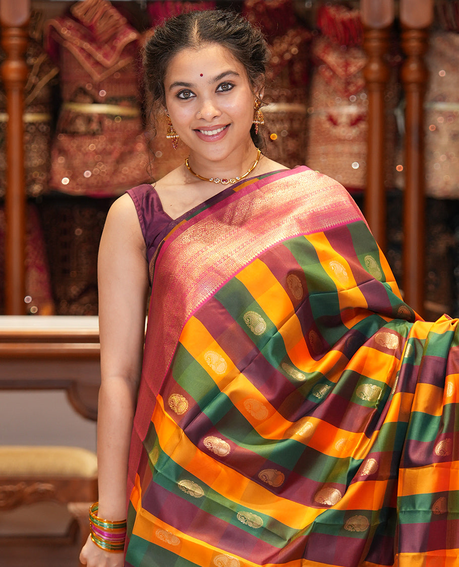 Rani Pink Semi Soft Silk Saree