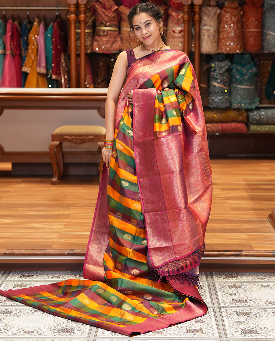 Rani Pink Semi Soft Silk Saree