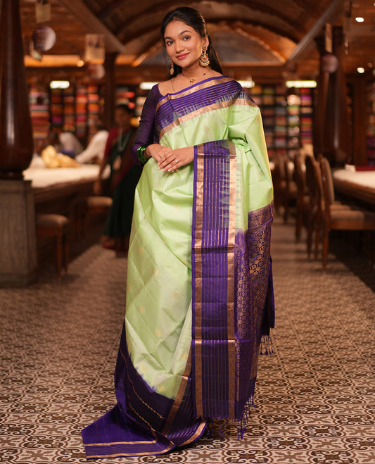 Rexona Green-Violet Mayuri Soft Silk Saree