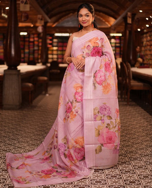Lavender Kota Saree