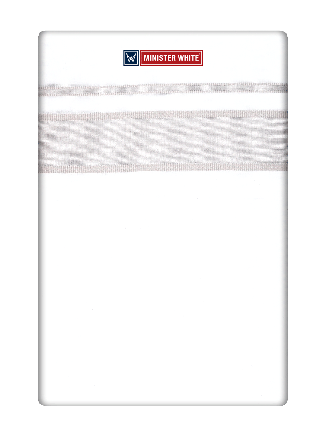 Men's Cotton White Double Layered Dhoti with Light Brown Fancy Kara - Empuran