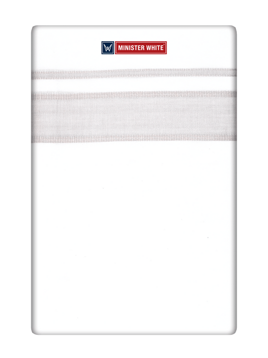 Men's Cotton White Double Layered Dhoti with Light Brown Fancy Kara - Empuran