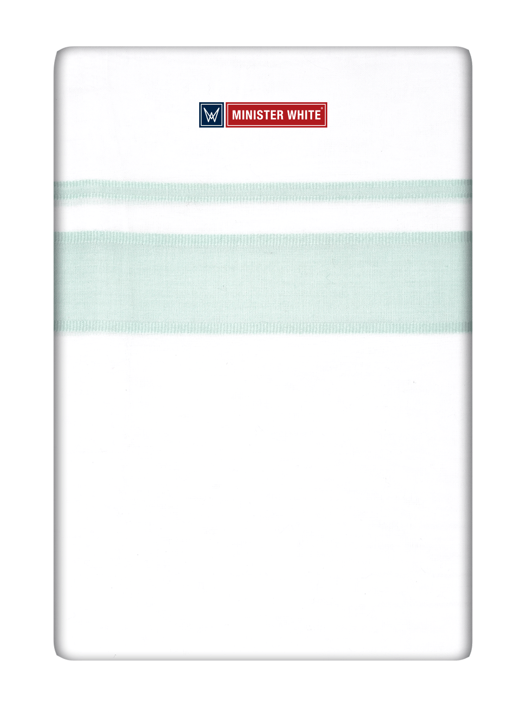 Mens Cotton White Double Layered Dhoti with Pista Green Fancy Kara- Empuran