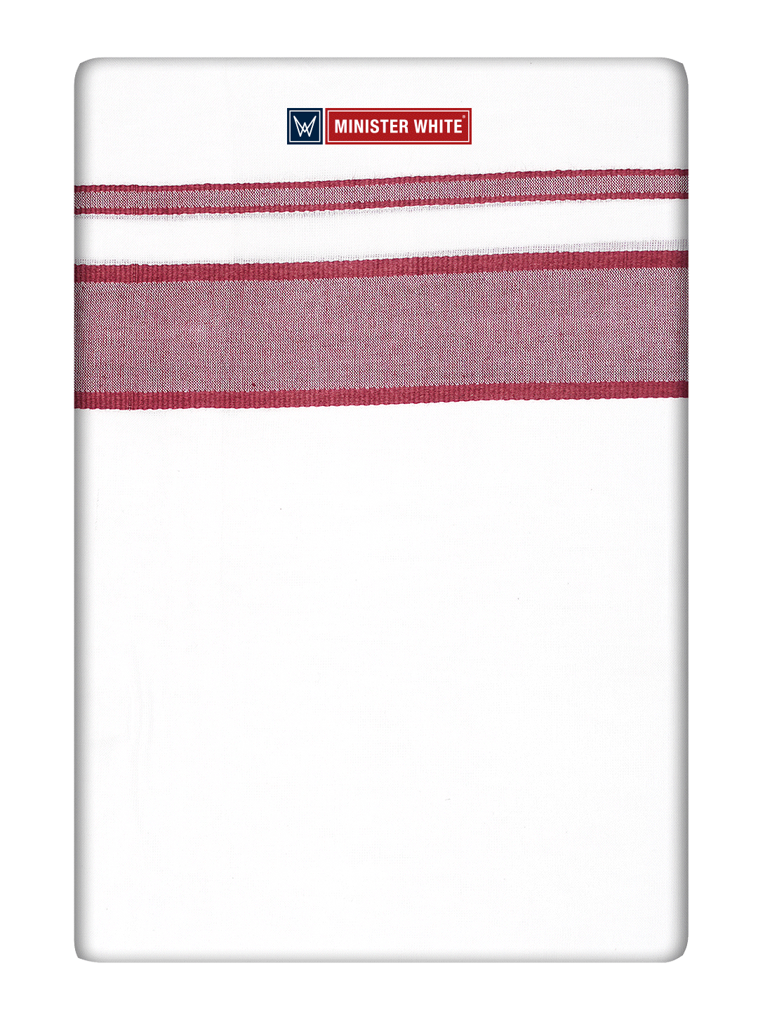 Mens Cotton White Double Layered Dhoti with Maroon Fancy Kara - Empuran