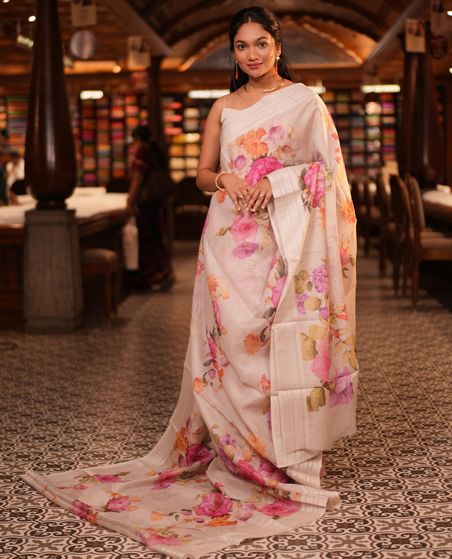 Off-White Kota Saree