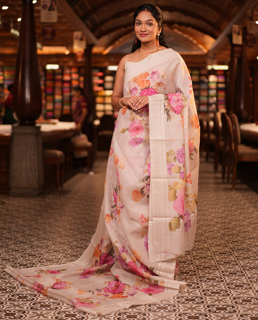 Off-White Kota Saree