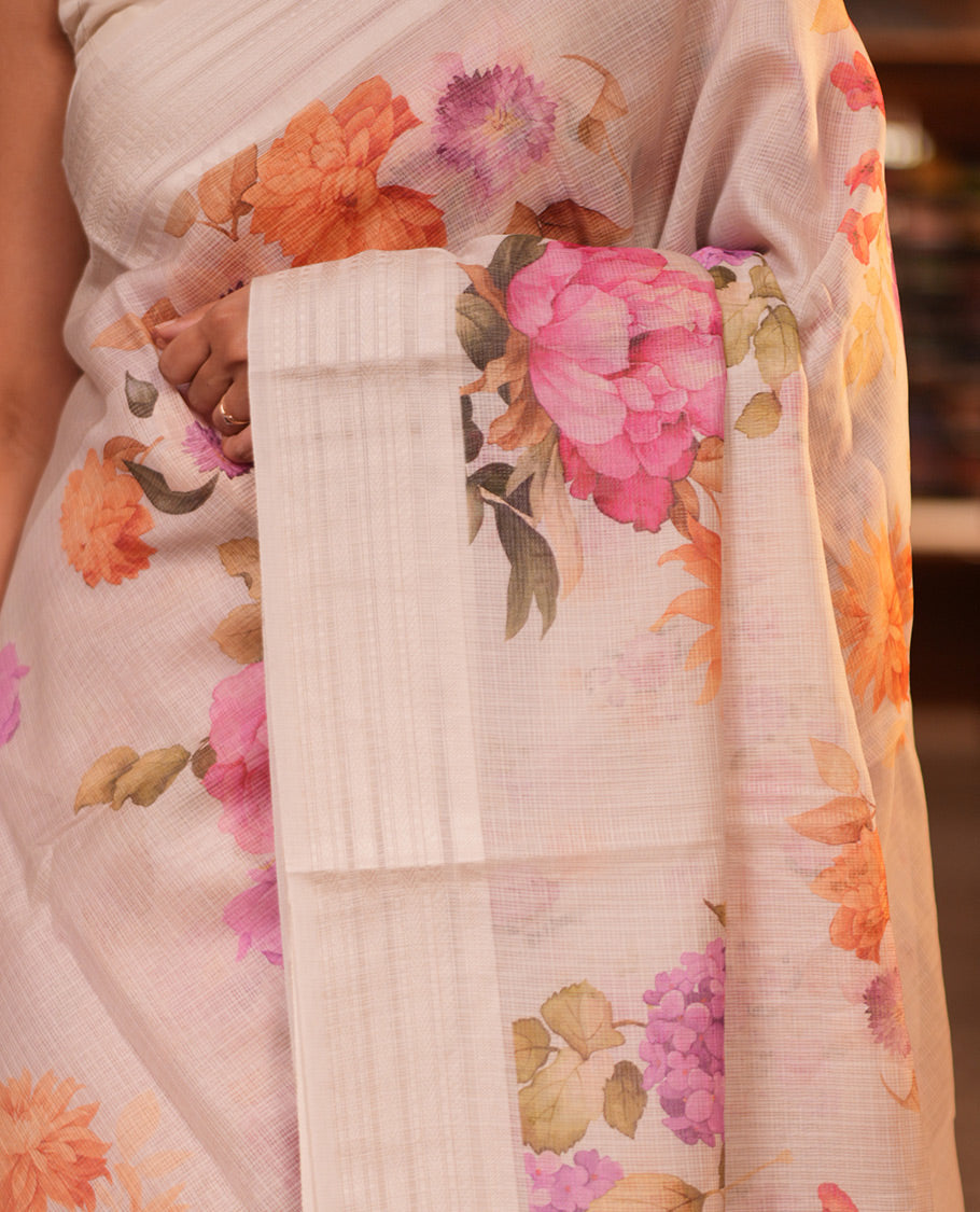 Off-White Kota Saree
