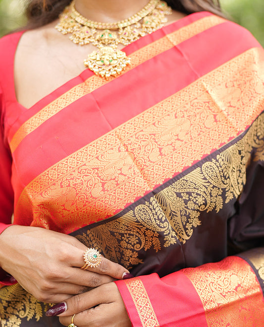 Wine-Red Budget Silk Saree
