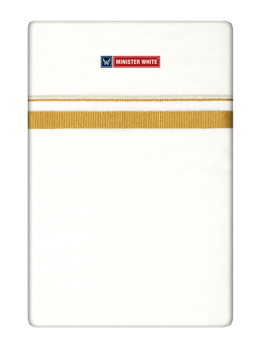 Mens Cotton Cream Double Layered Dhoti with 1/2" Gold Jari Border - Glow 1/2