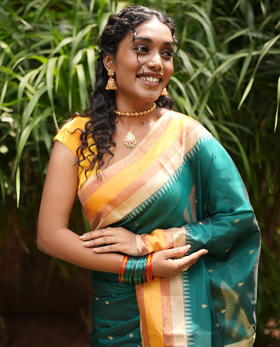 Green Butta Vasundhara Lite Silk Mix Saree