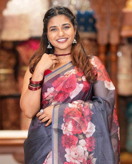 Black Kota Chex Saree
