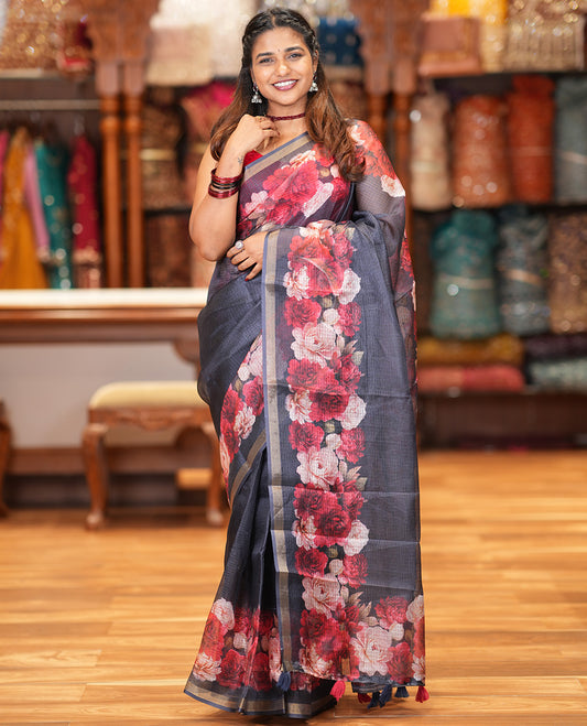 Black Kota Chex Saree