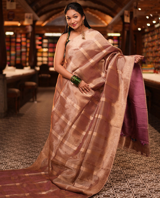 Onion Pink Fancy Organza Saree