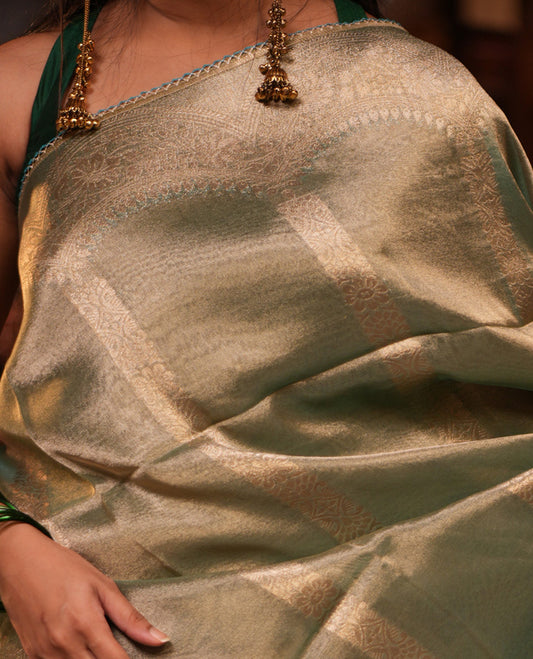 Sea Green Fancy Organza Saree