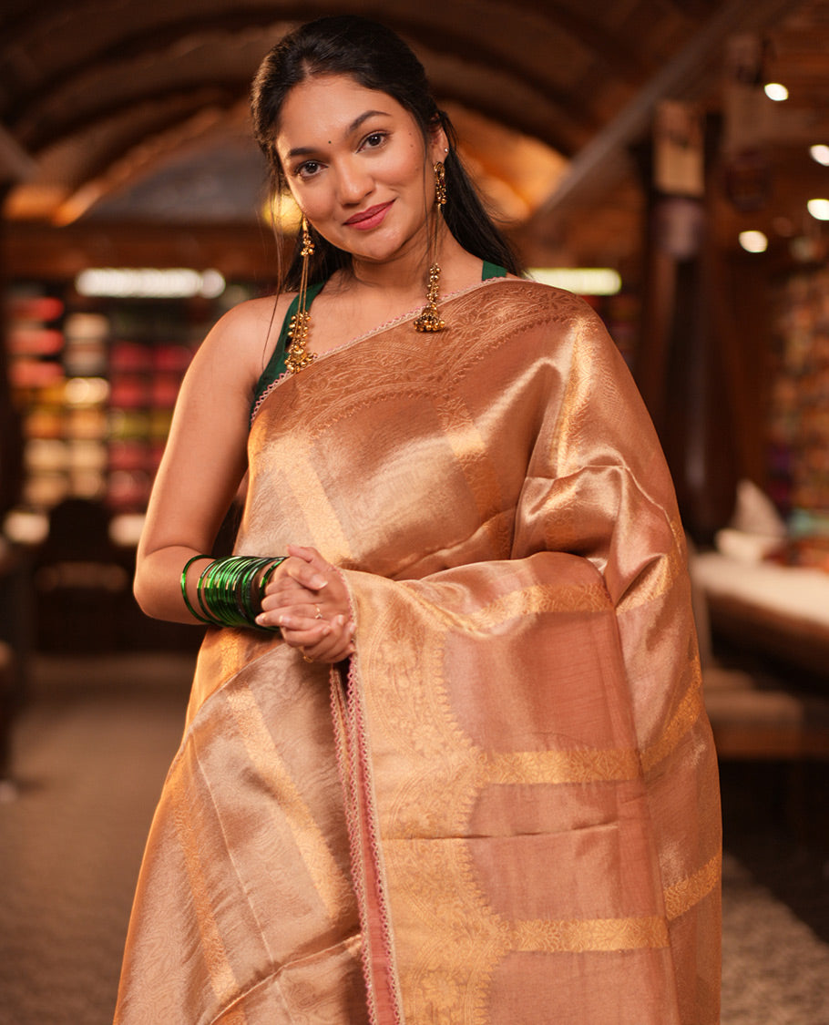 Copper Fancy Organza Saree